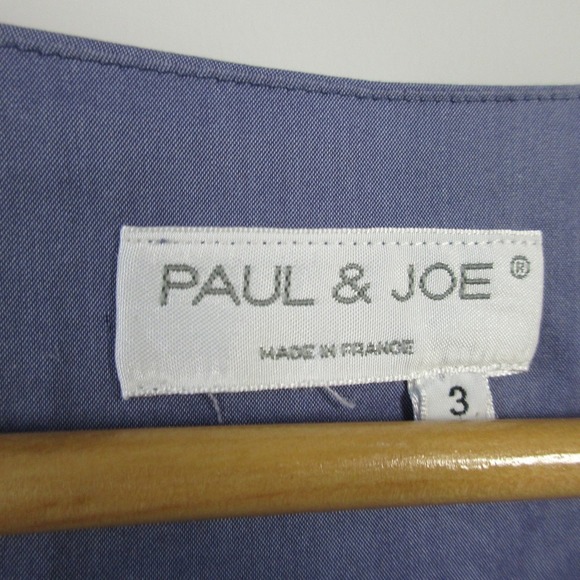 Paul & Joe Sleeveless Top Women 3 Purple Ruched V-Neck Blouse Designer Chic 126 - Picture 2 of 9
